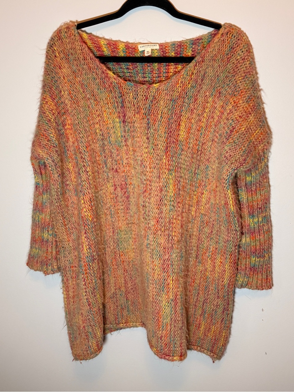EARTHBOUND Multicolor Peach & Pastel Scoop Neck Sweater